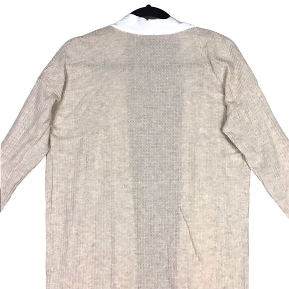 Bobeau Womens Size S Open Front Cardigan Waffle Knit Colorblock Long Sleeve - Picture 6 of 10